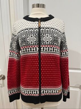 Icewear Martha Wool Blend Nordic Fair Isle Sweater Size Medium Full zip